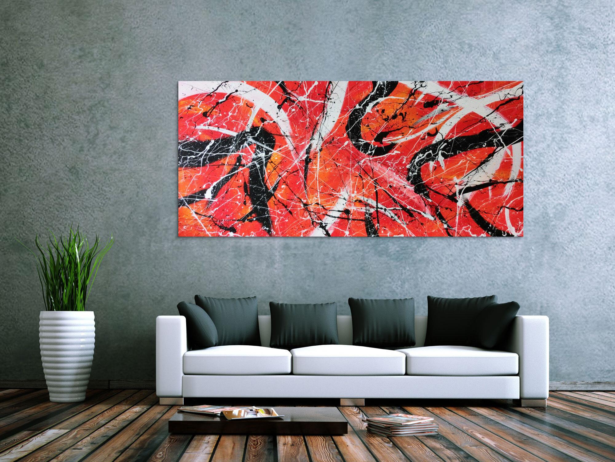 Abstraktes Acrylbild orange