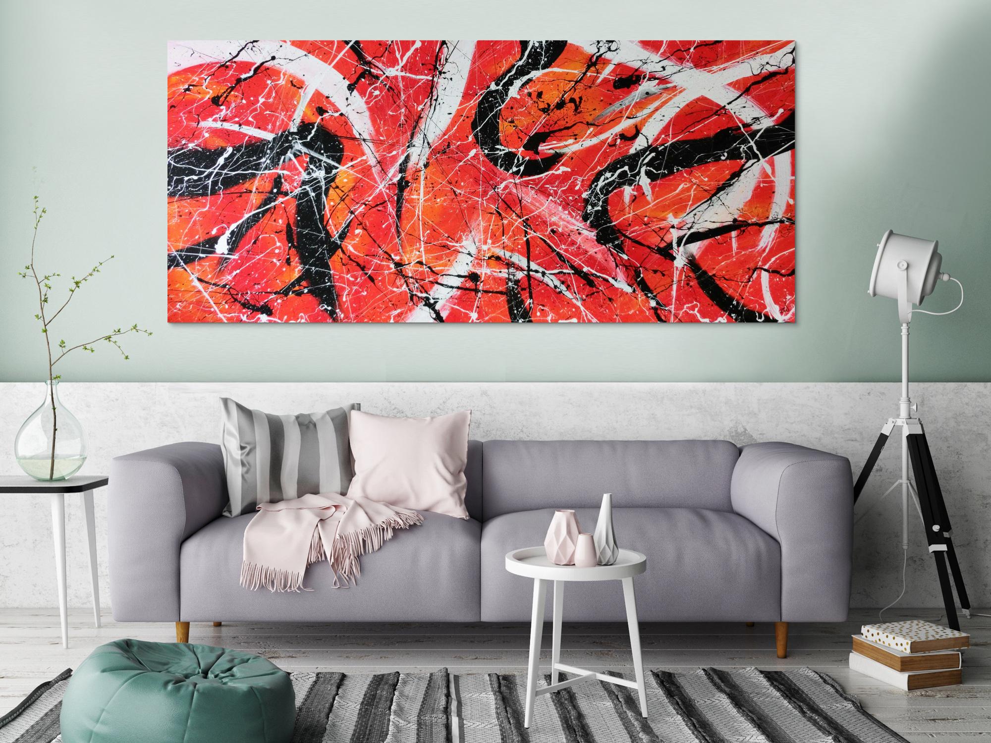 Abstraktes Acrylbild orange