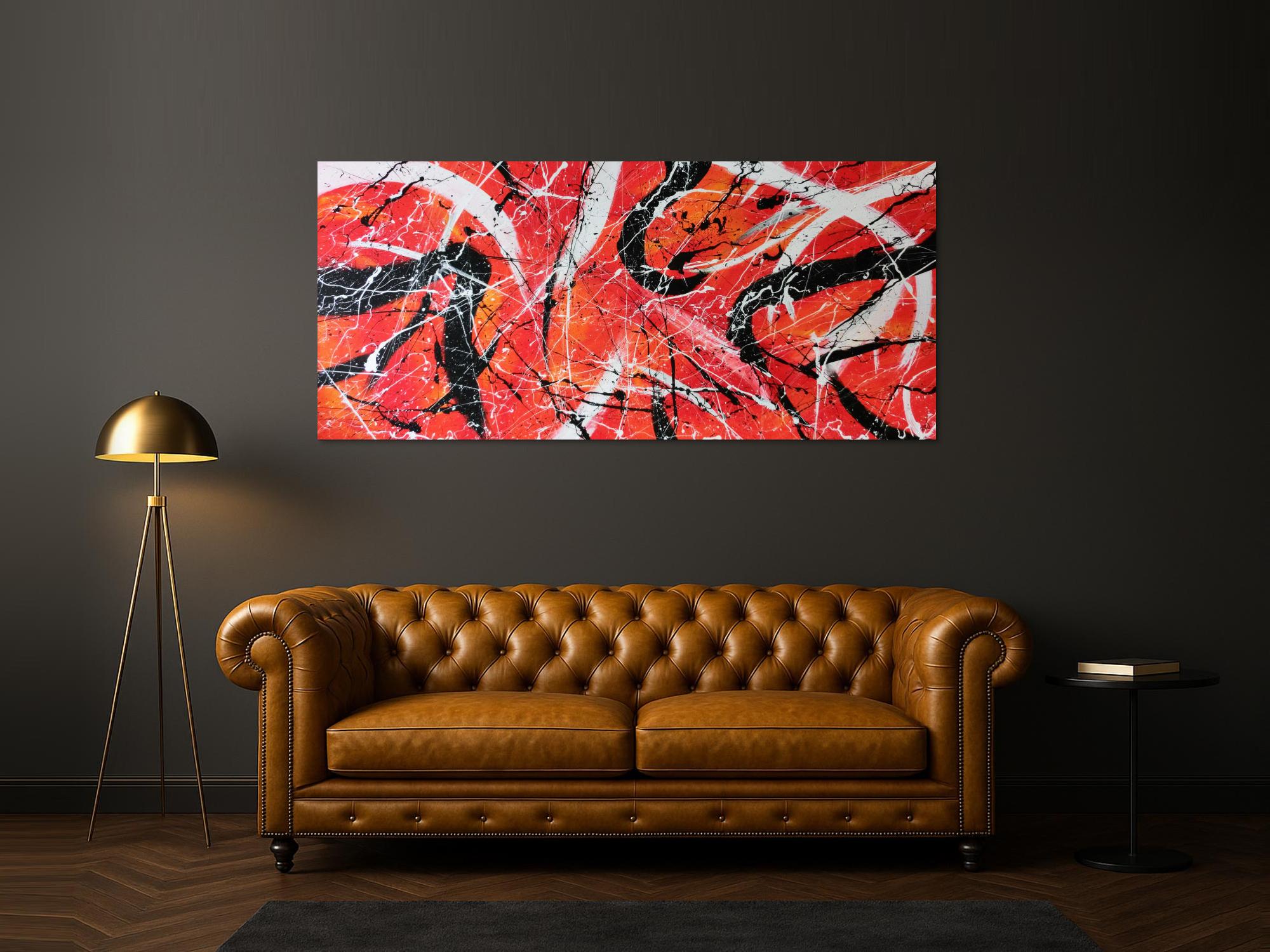 Abstraktes Acrylbild orange