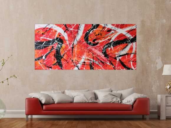Abstraktes Acrylbild orange