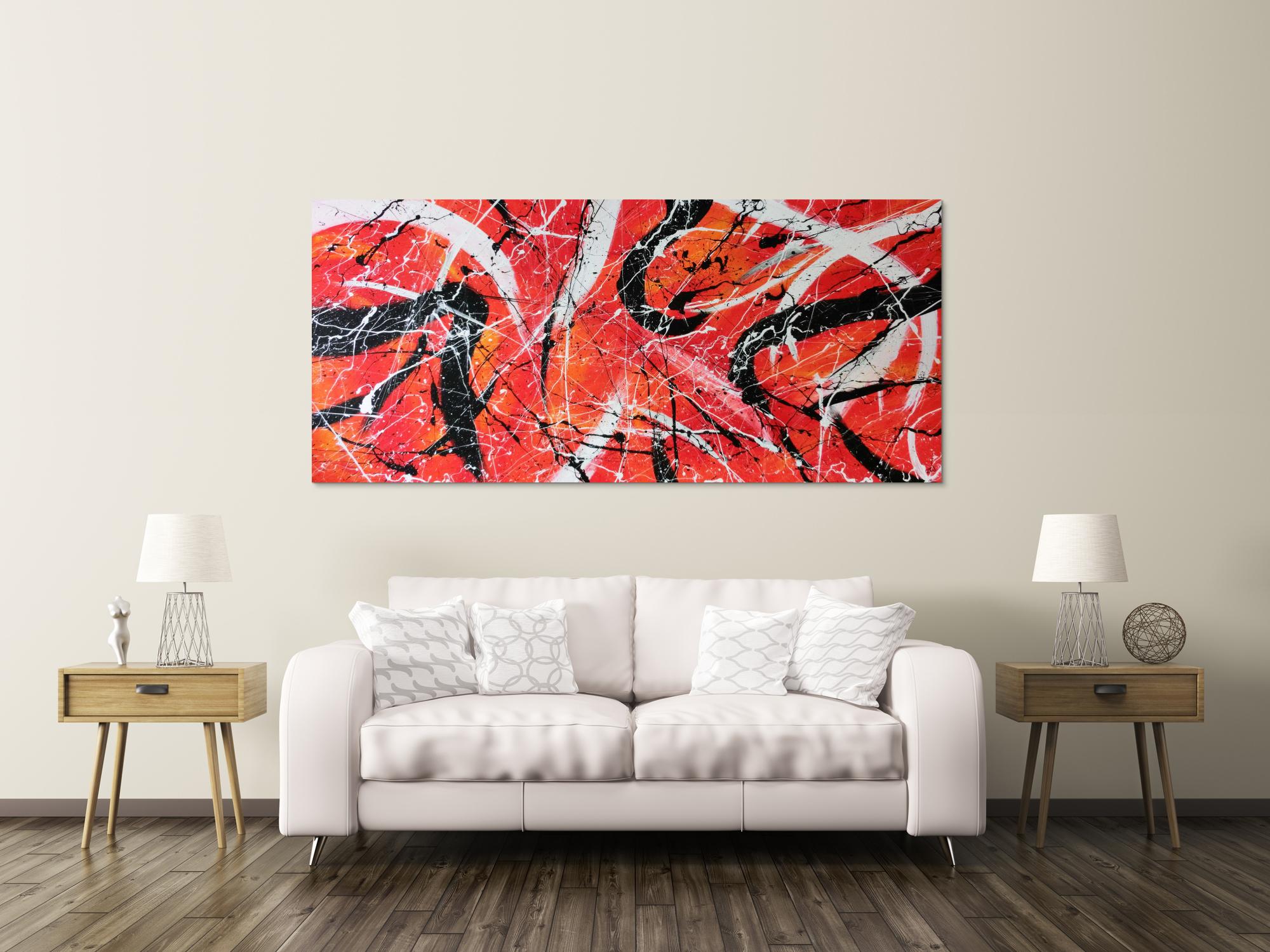 Abstraktes Acrylbild orange