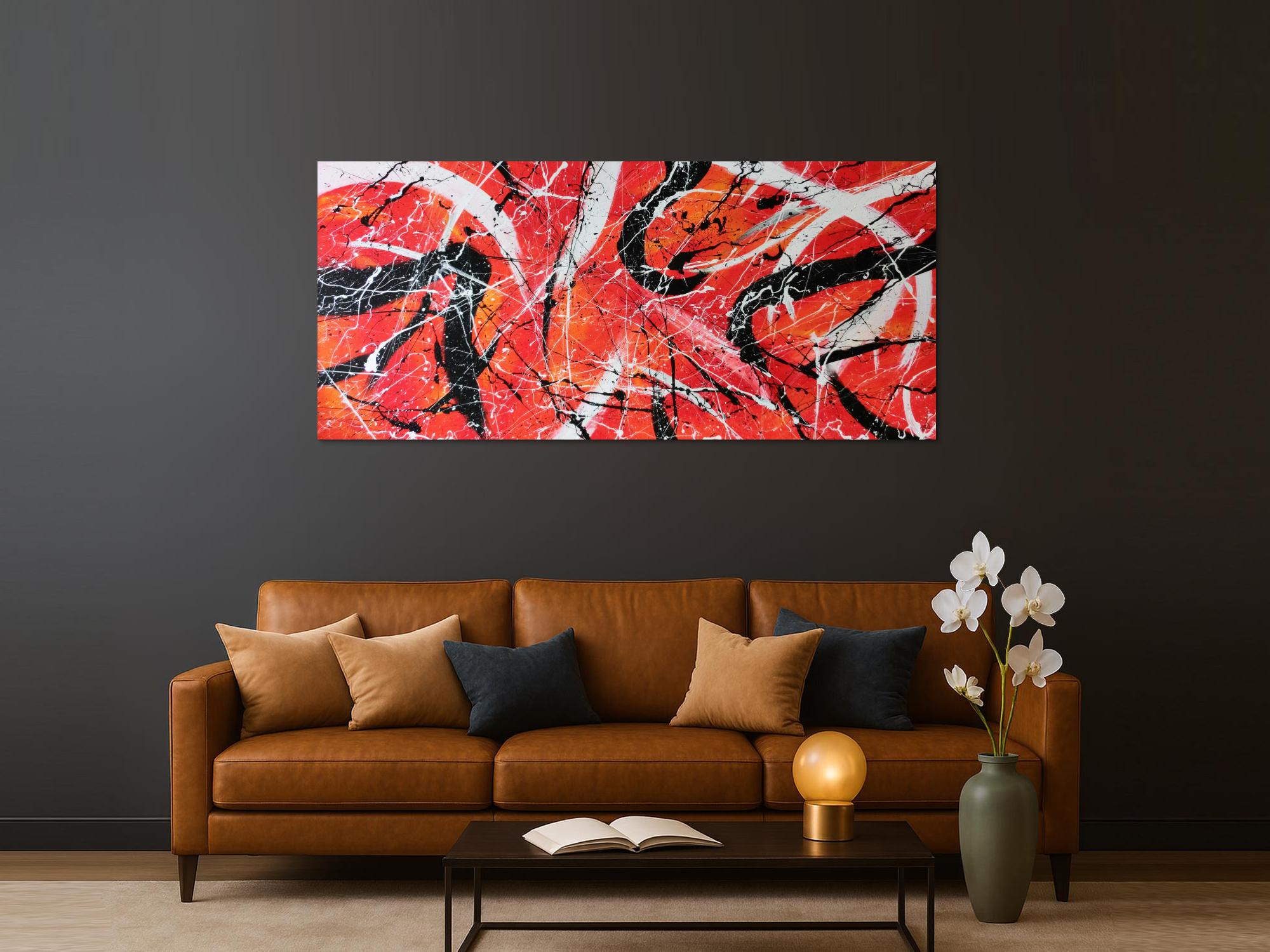 Abstraktes Acrylbild orange