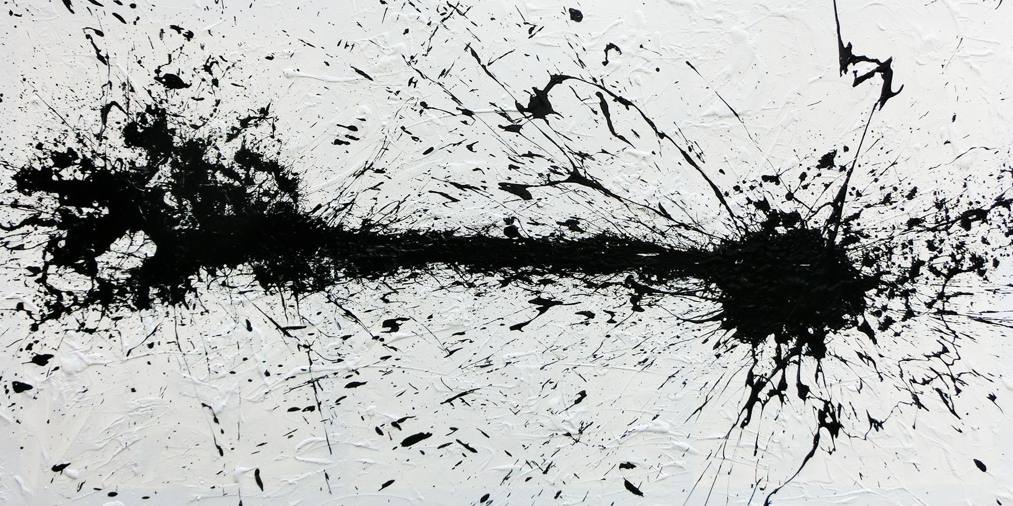 Abstraktes Acrylgemälde moderne Kunst in schwarz weiß