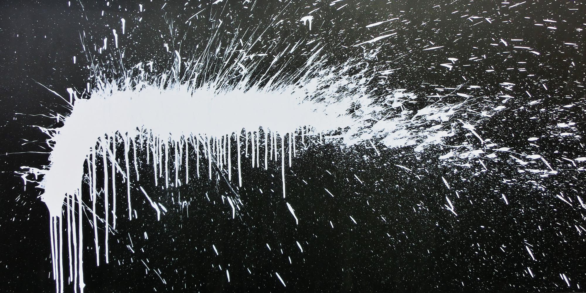 Modernes Acrylbild abstrakt schwarz weiß Modern Art