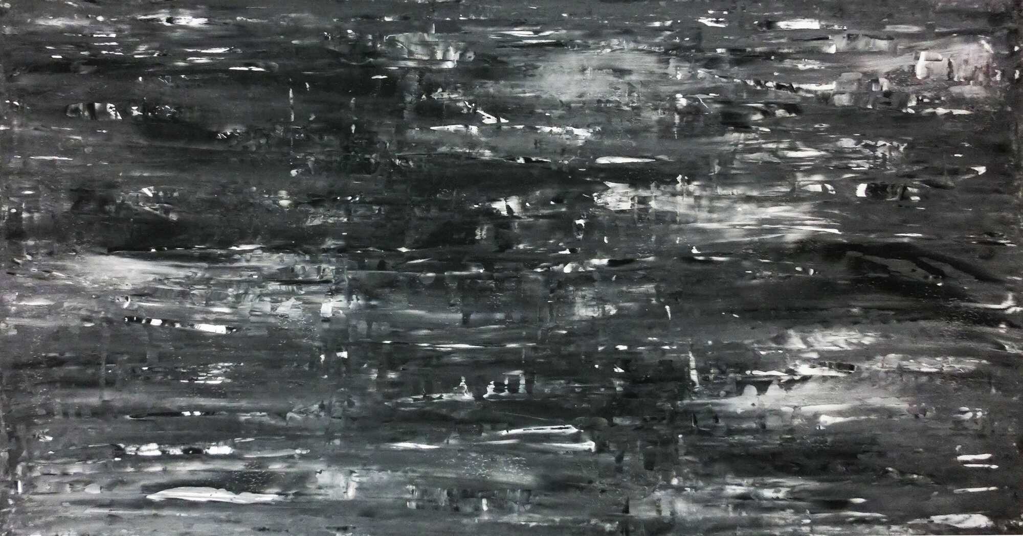 Schwarz weißes Acrylbild abstrakt