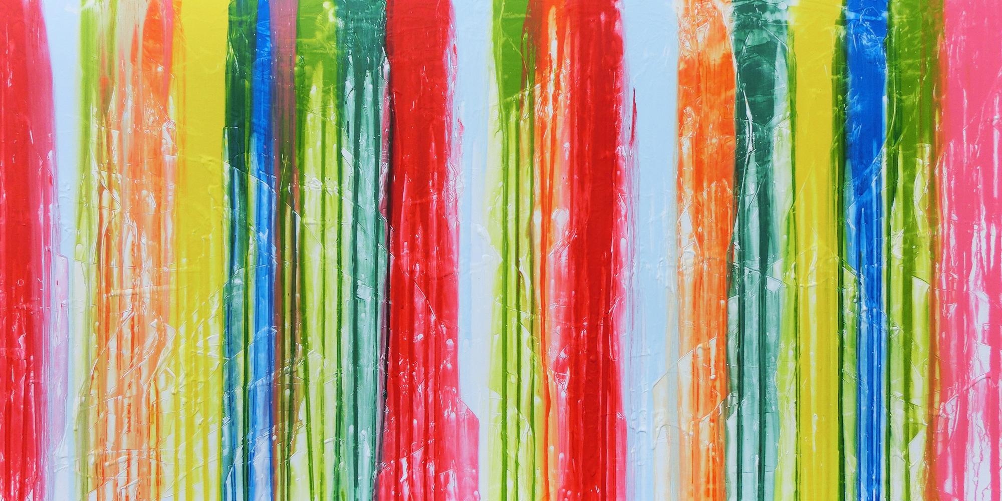 Abstraktes Acrylbild bunt modern viele Farben