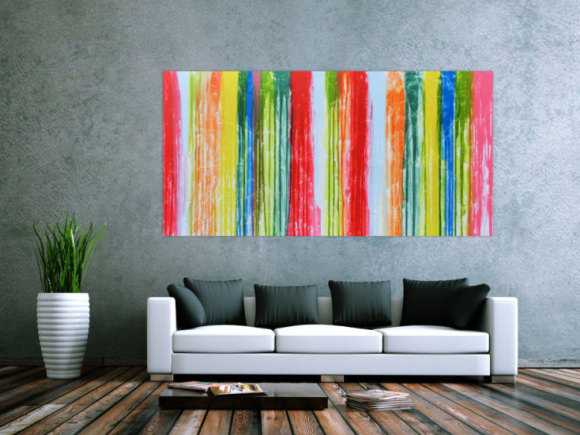 Abstraktes Acrylbild bunt modern viele Farben