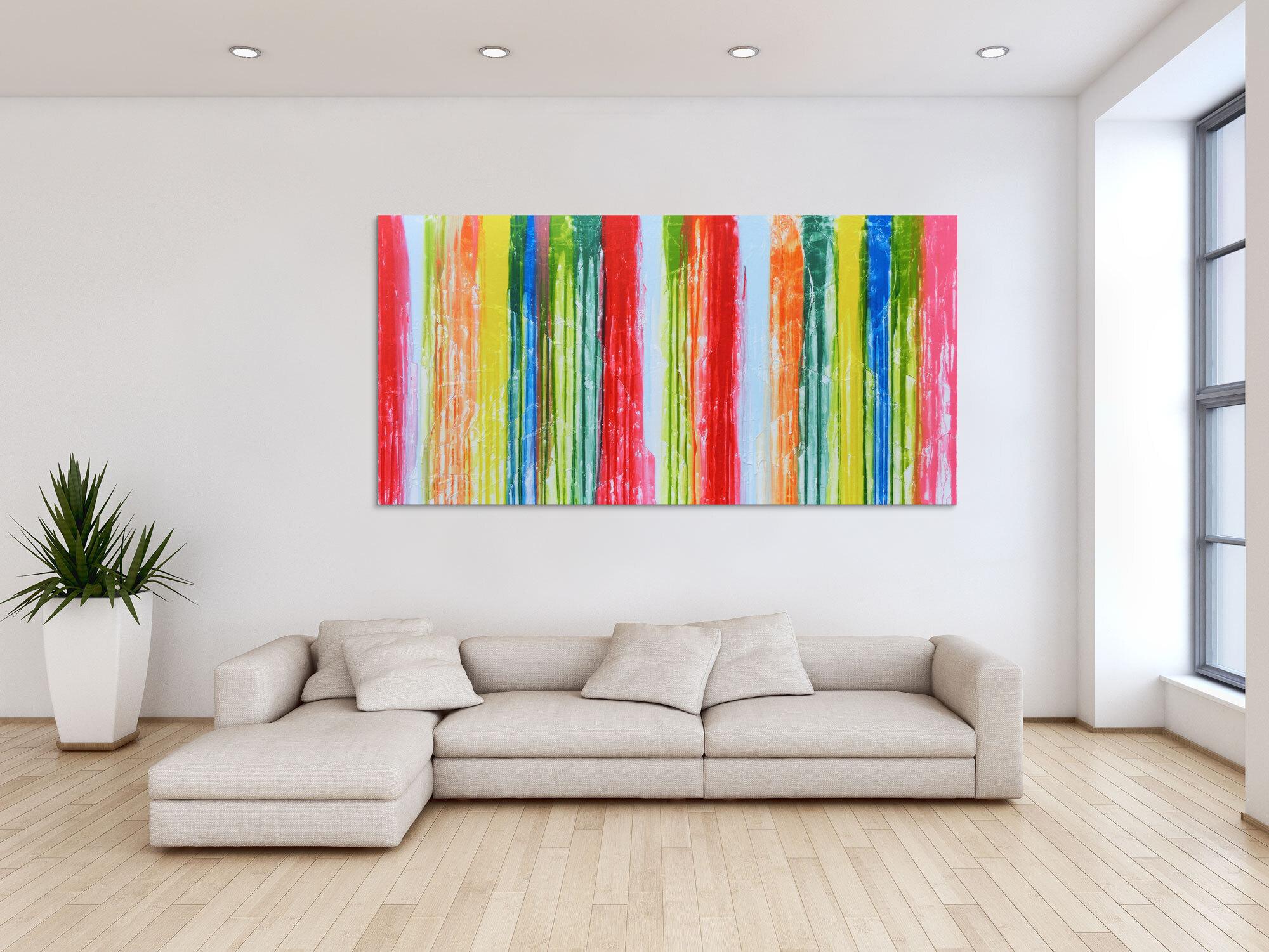 Abstraktes Acrylbild bunt modern viele Farben