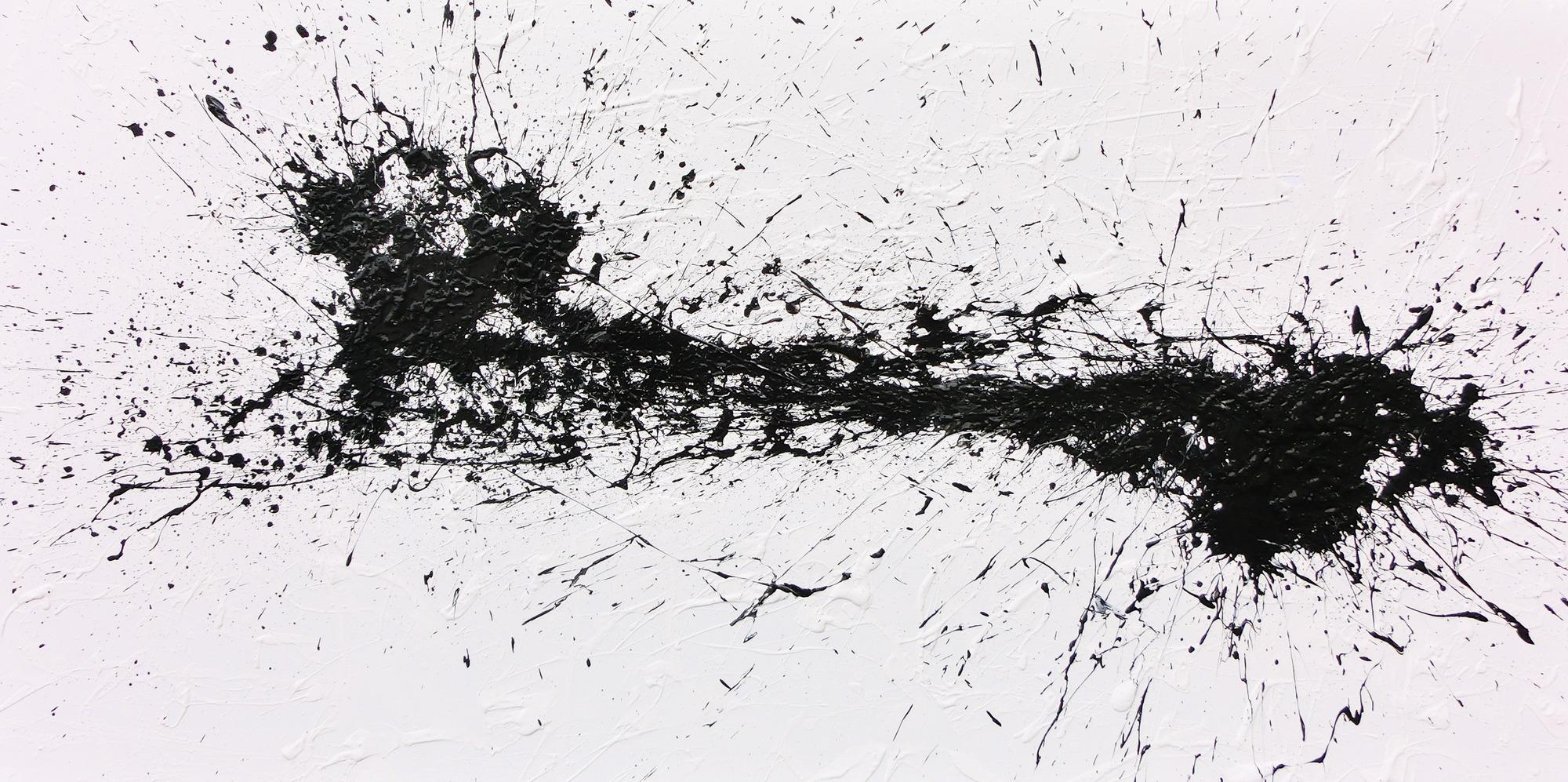 Minimalistisches Acrylbild schwarz weiß abstrakt modern