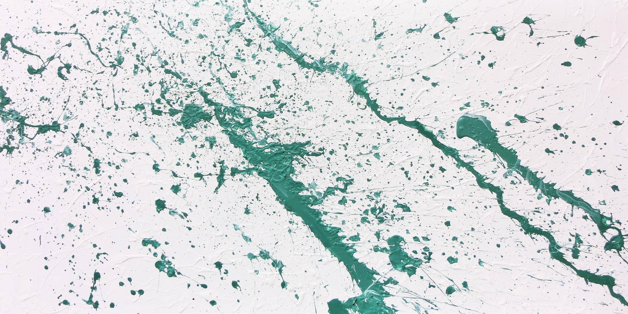 Abstraktes Acrylbild türkis modern minimalistisch