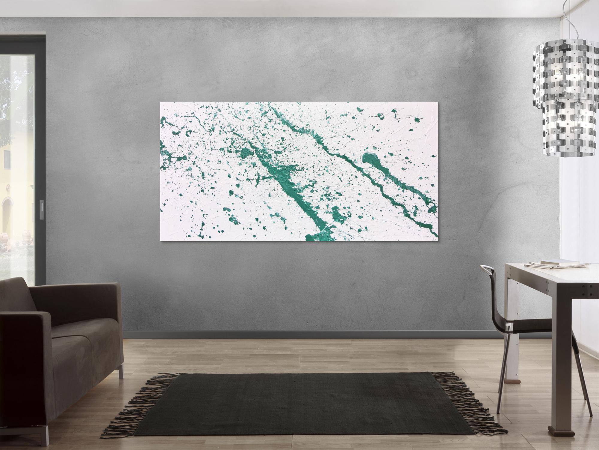 Abstraktes Acrylbild türkis modern minimalistisch