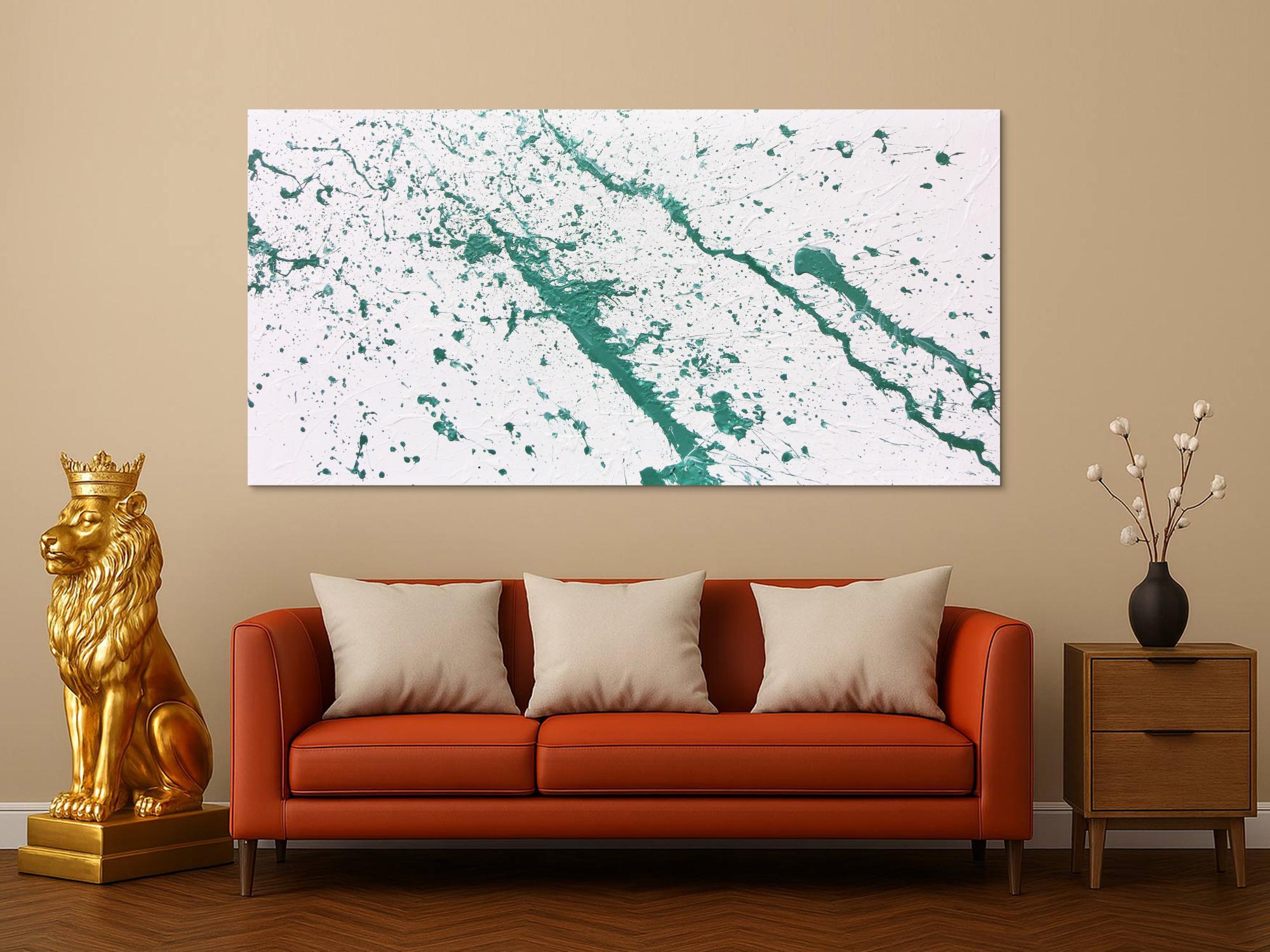 Abstraktes Acrylbild türkis modern minimalistisch