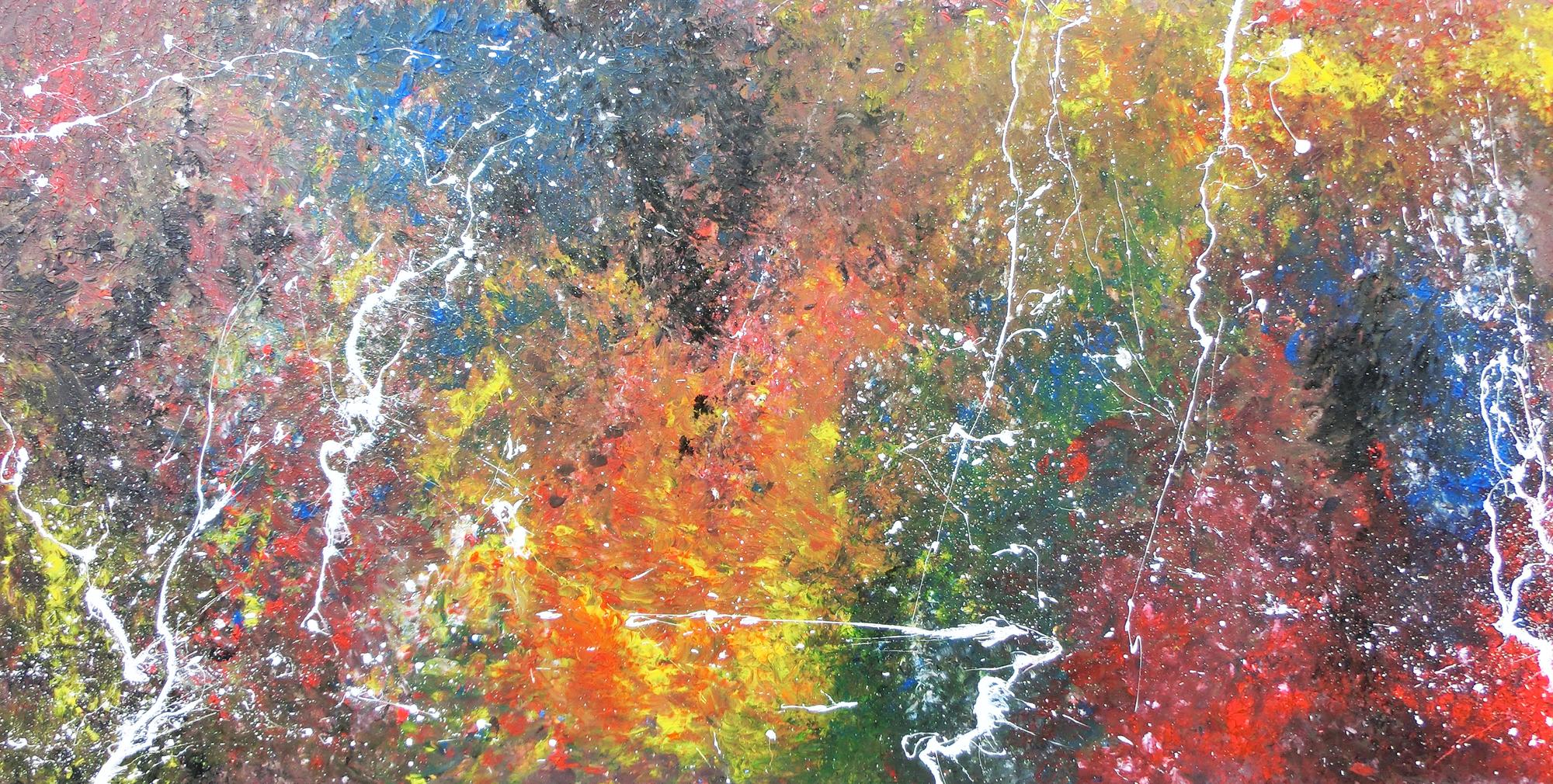 Modernes Acrylgemälde in bunten Farben und modern