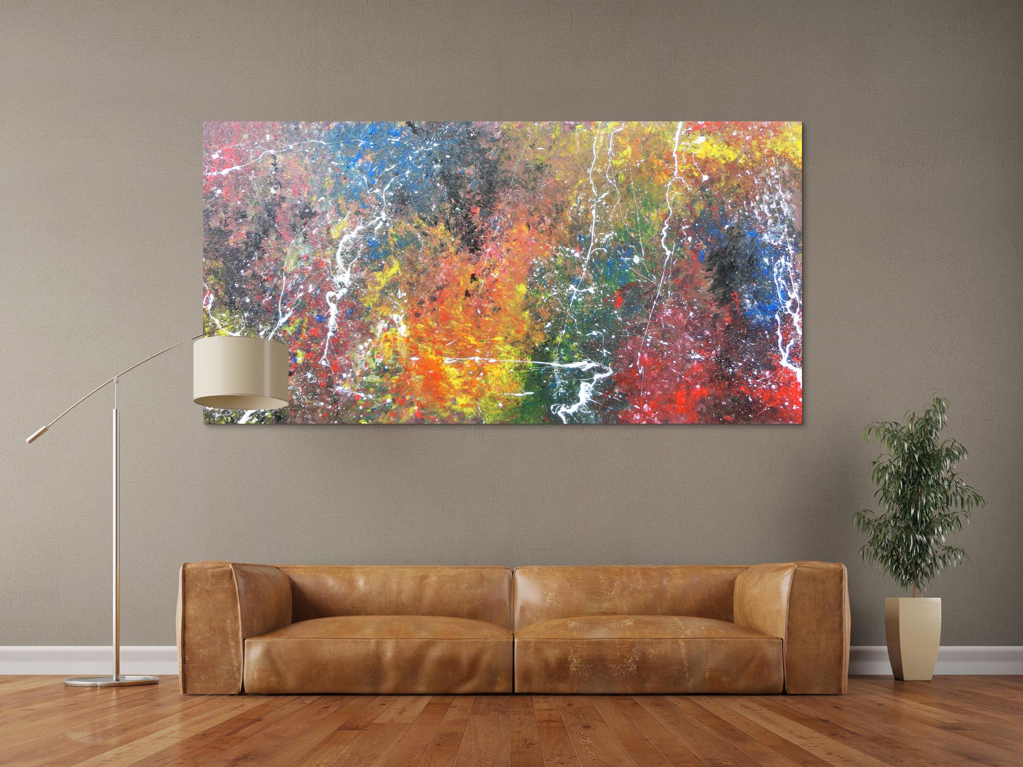 Modernes Acrylgemälde in bunten Farben und modern