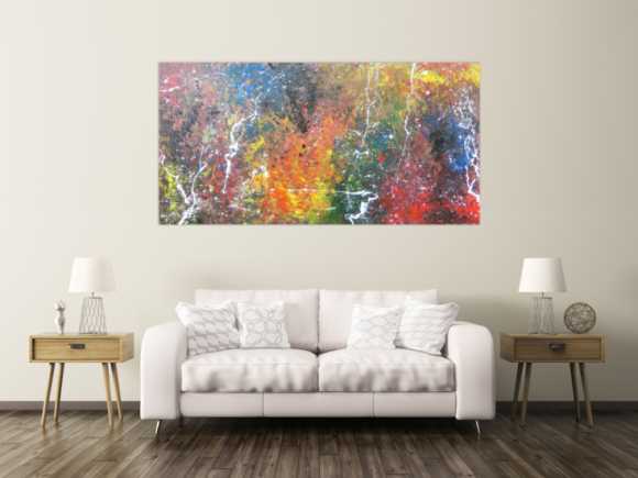 Modernes Acrylgemälde in bunten Farben und modern
