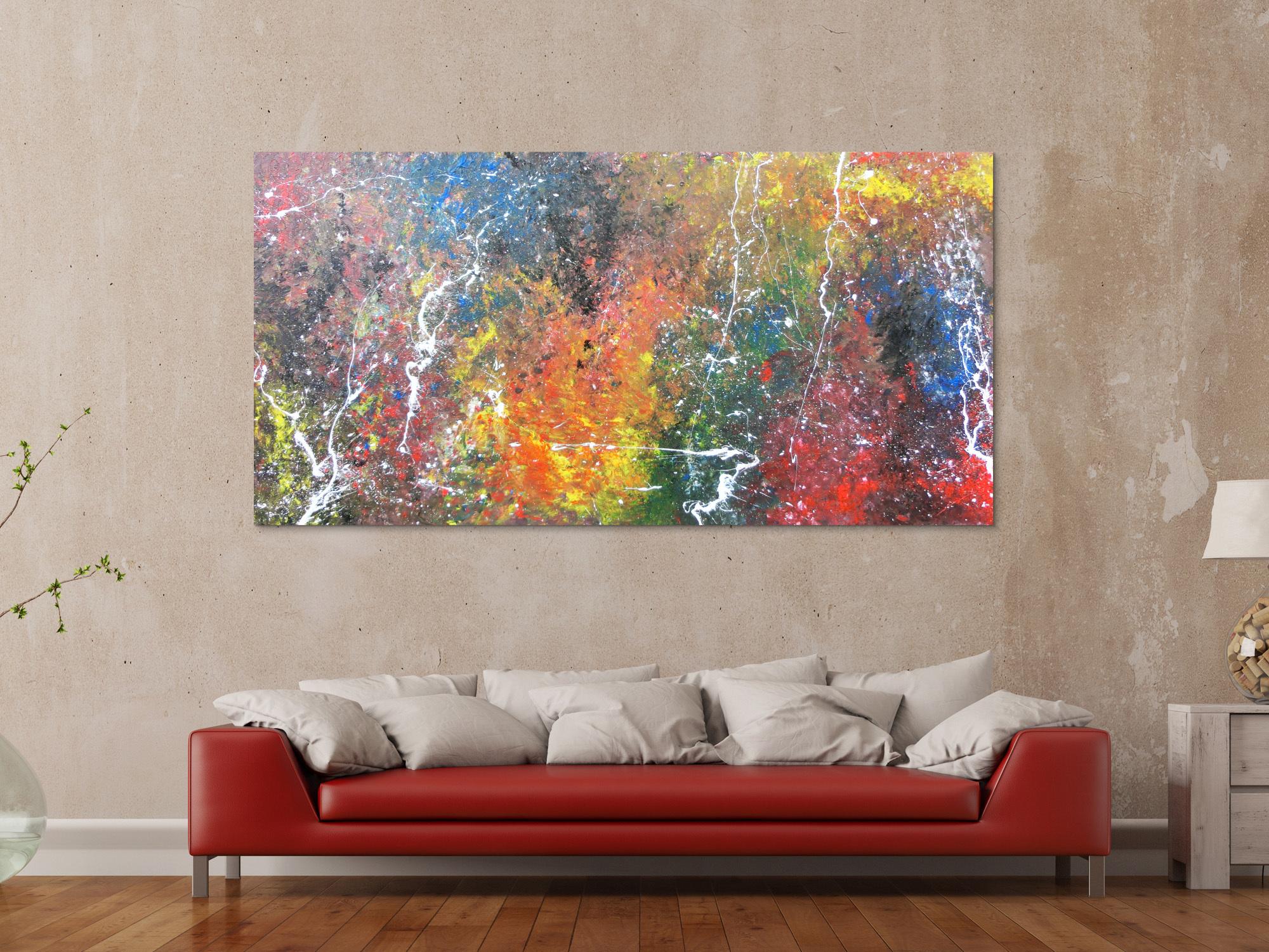 Modernes Acrylgemälde in bunten Farben und modern