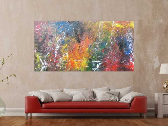 Modernes Acrylgemälde in bunten Farben und modern