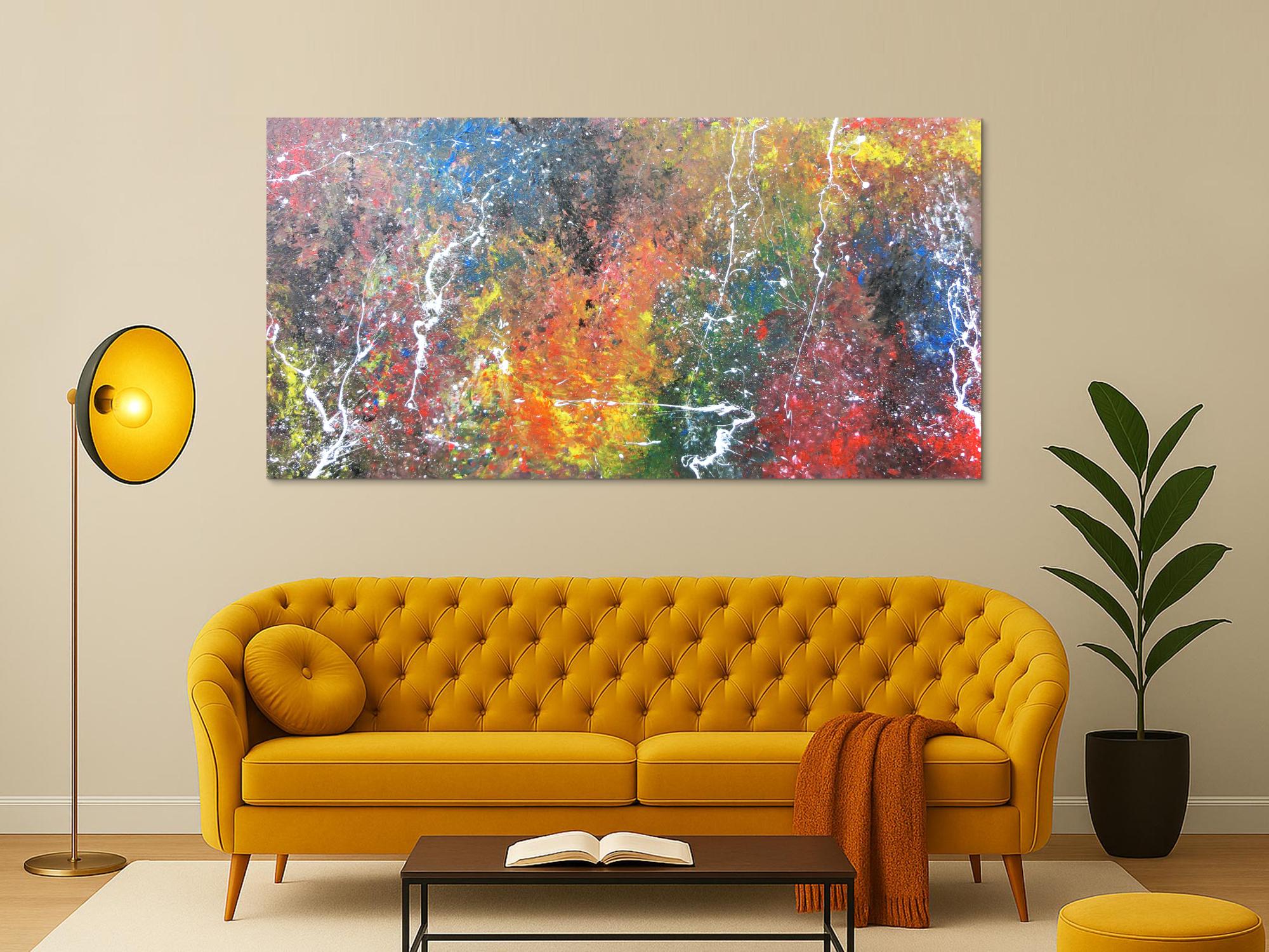 Modernes Acrylgemälde in bunten Farben und modern