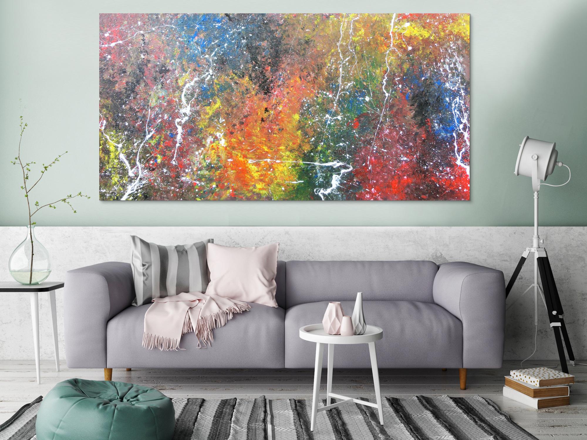 Modernes Acrylgemälde in bunten Farben und modern