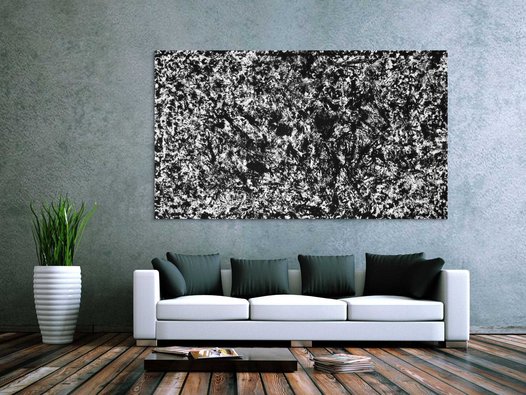 Modernes Acrylbild schwarz weiß