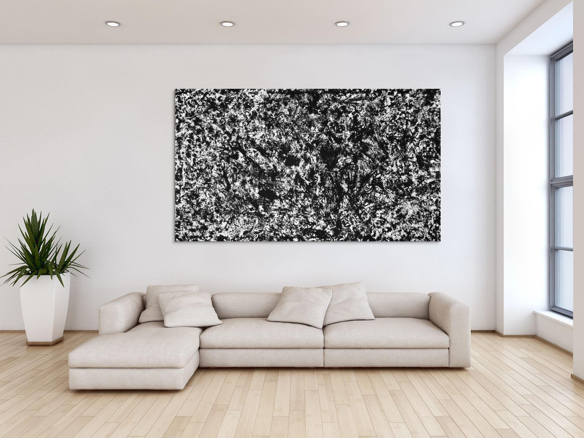 Modernes Acrylbild schwarz weiß