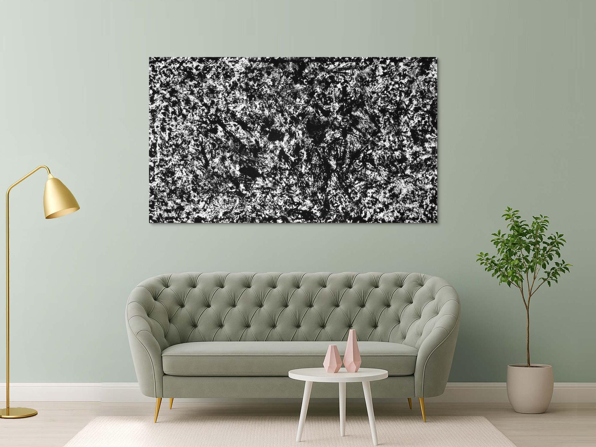 Modernes Acrylbild schwarz weiß