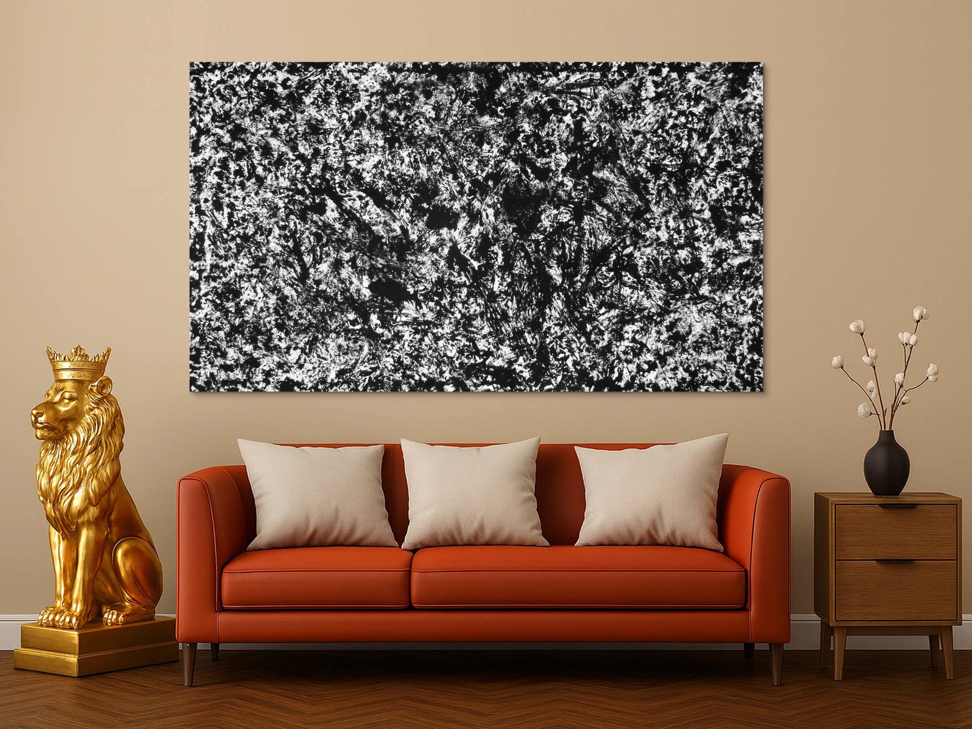 Modernes Acrylbild schwarz weiß