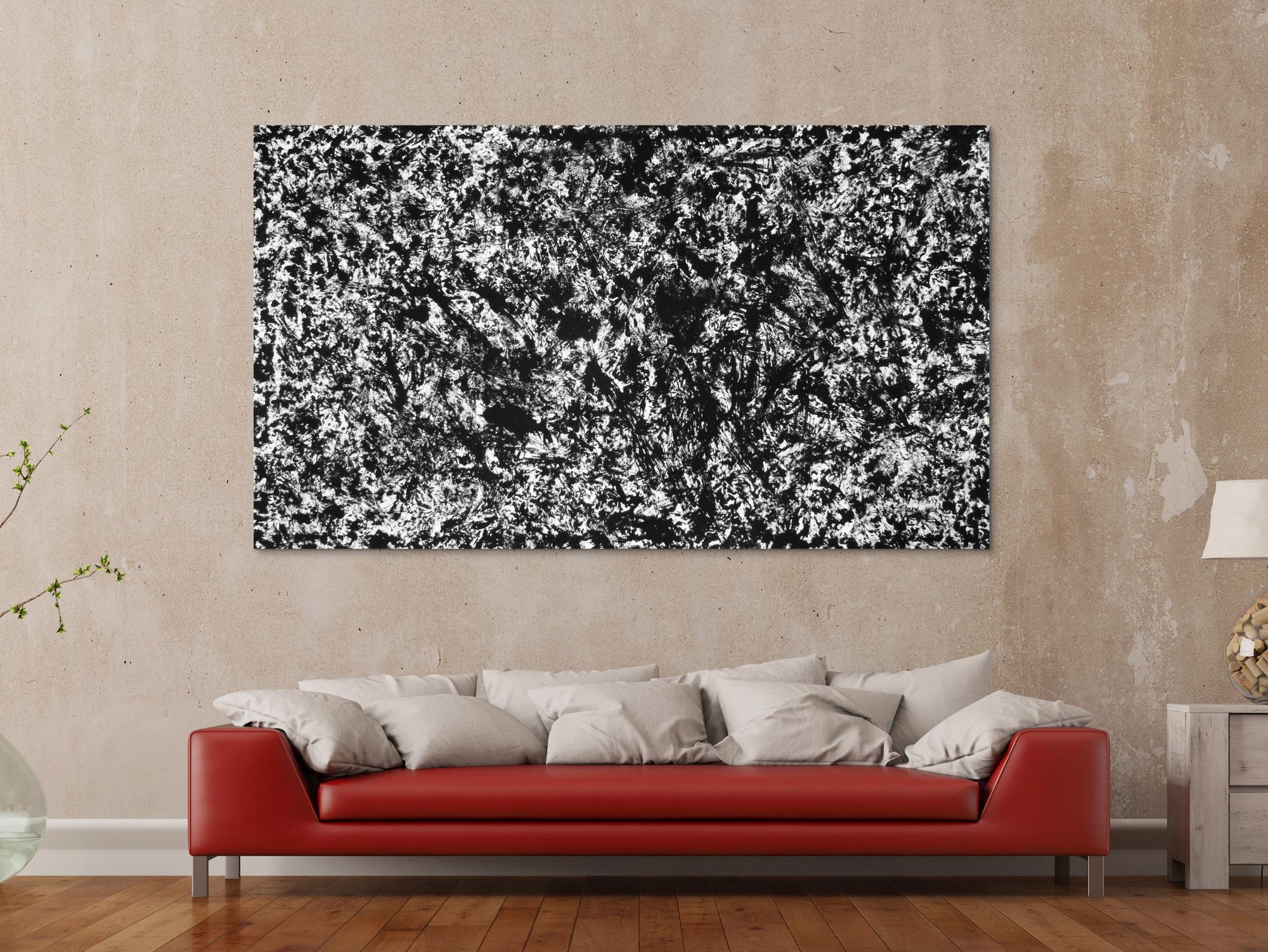 Modernes Acrylbild schwarz weiß