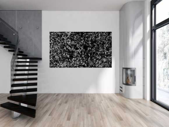 Modernes Acrylbild schwarz weiß