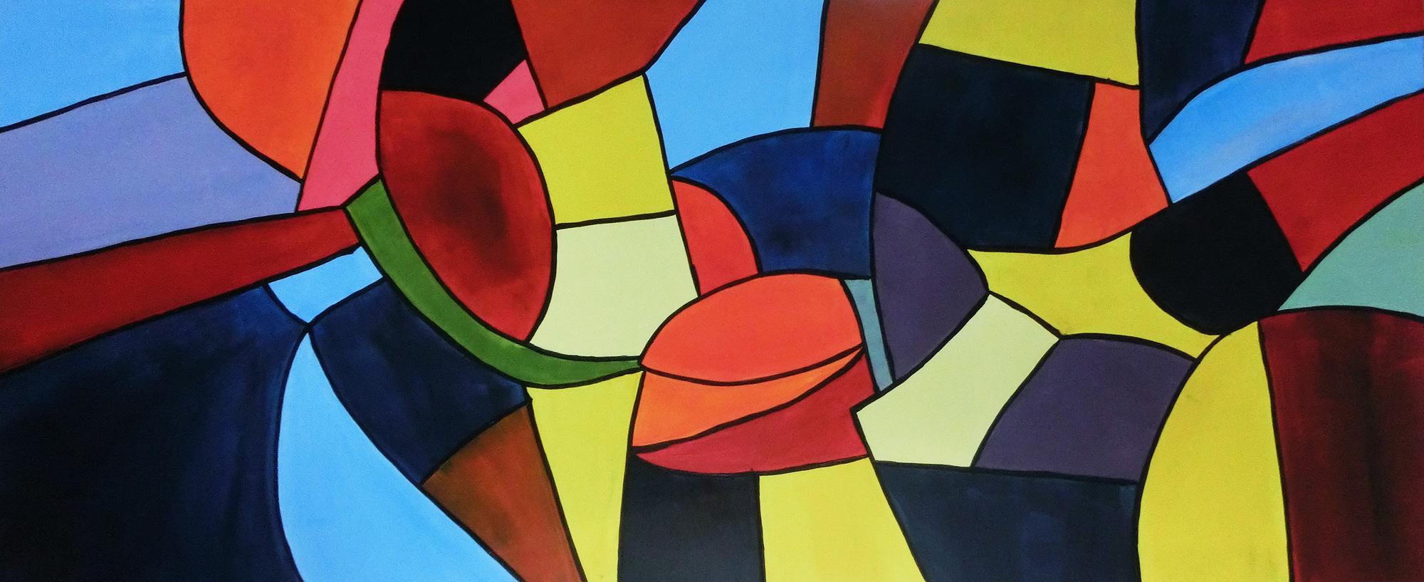 Buntes Acrylbild abstrakt mit vielen Farben