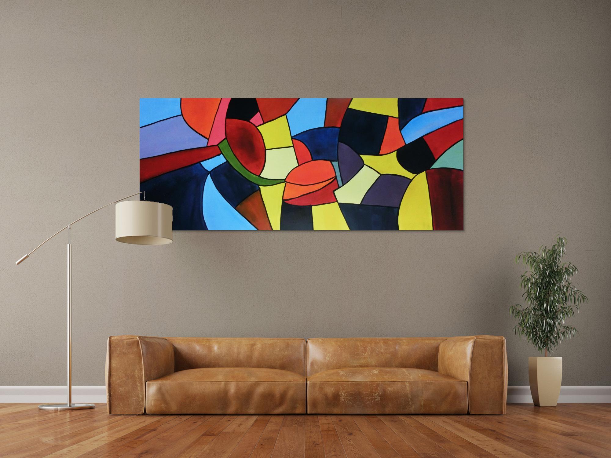 Buntes Acrylbild abstrakt mit vielen Farben