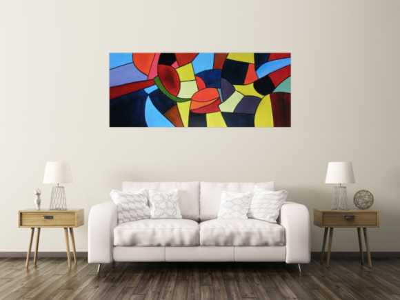 Buntes Acrylbild abstrakt mit vielen Farben