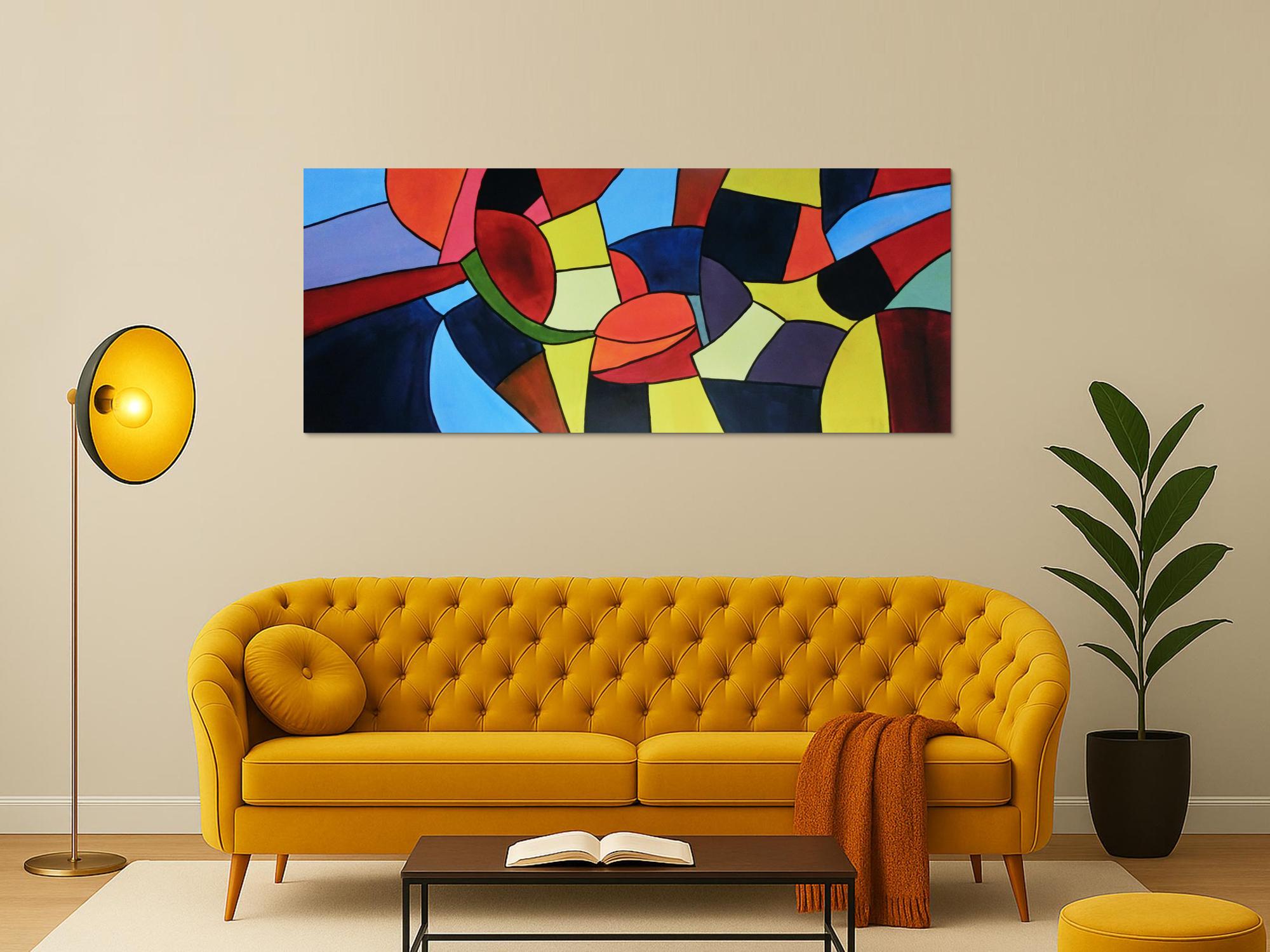 Buntes Acrylbild abstrakt mit vielen Farben