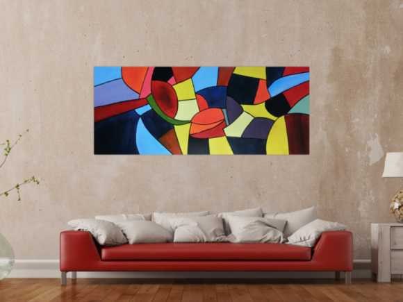 Buntes Acrylbild abstrakt mit vielen Farben