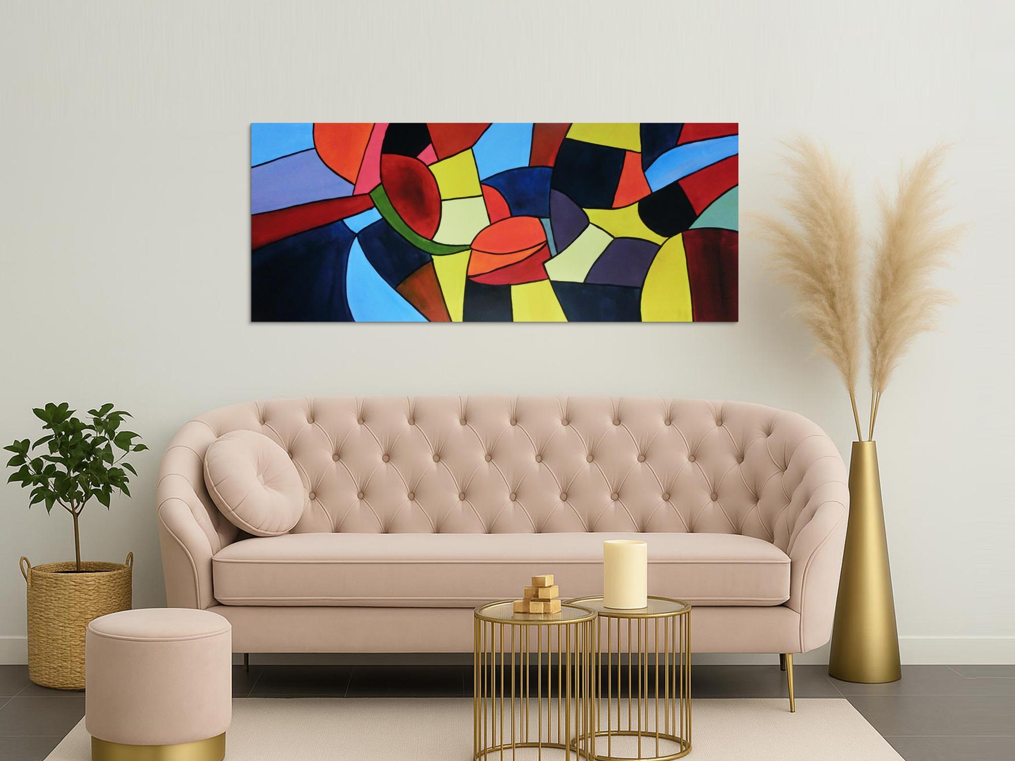 Buntes Acrylbild abstrakt mit vielen Farben