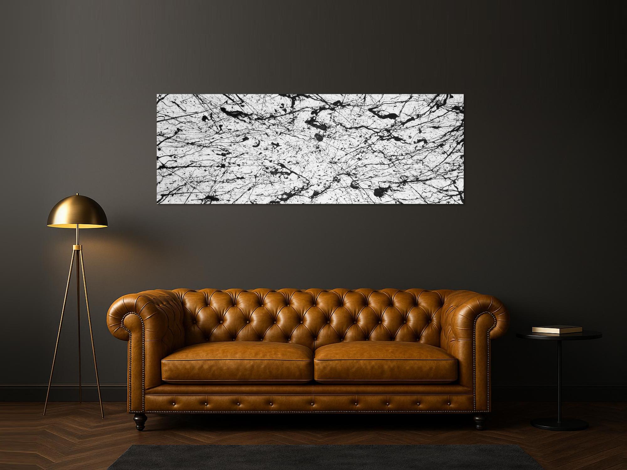 Abstraktes Acrylbild modern art schwarz weiß