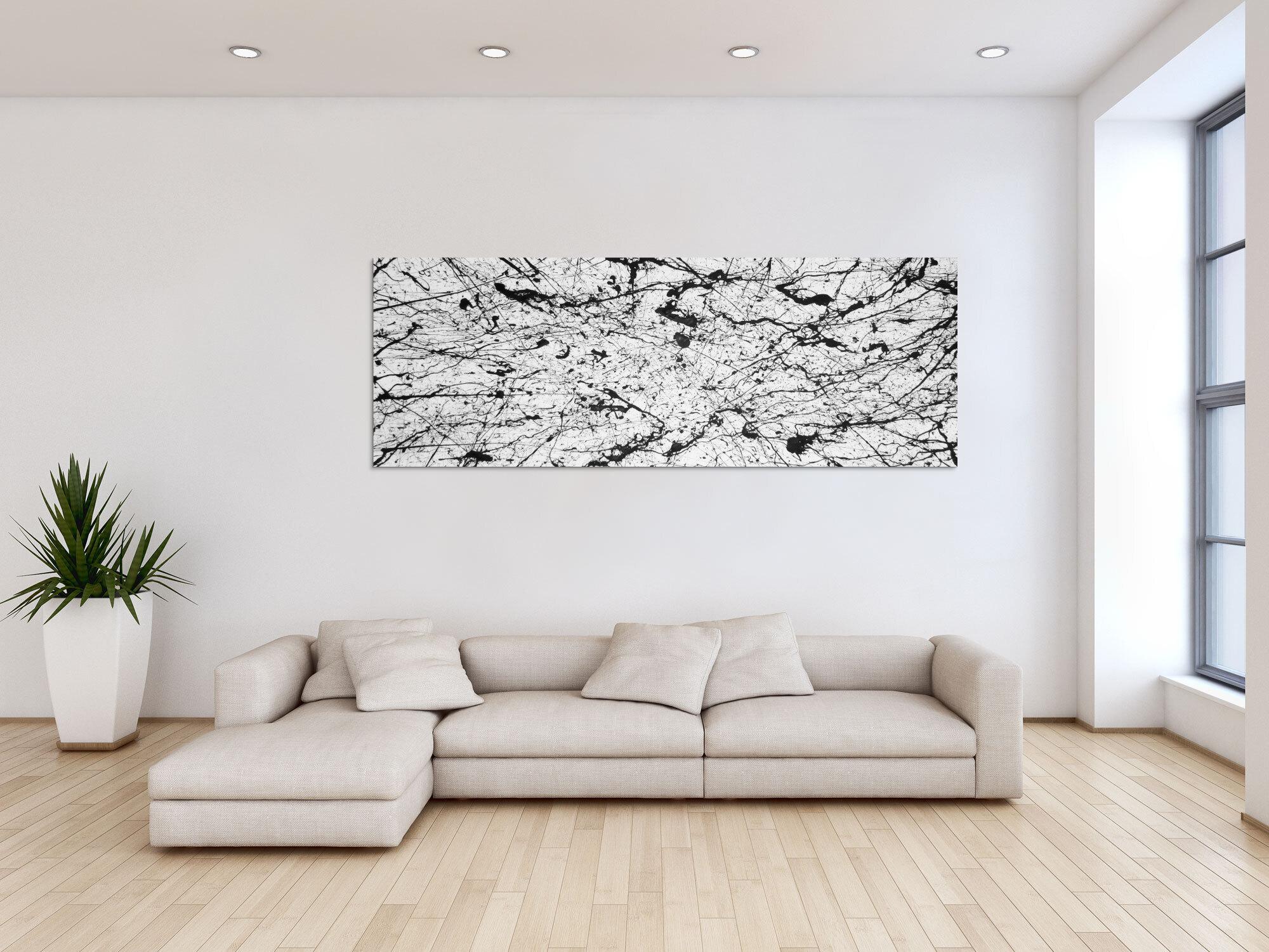 Abstraktes Acrylbild modern art schwarz weiß