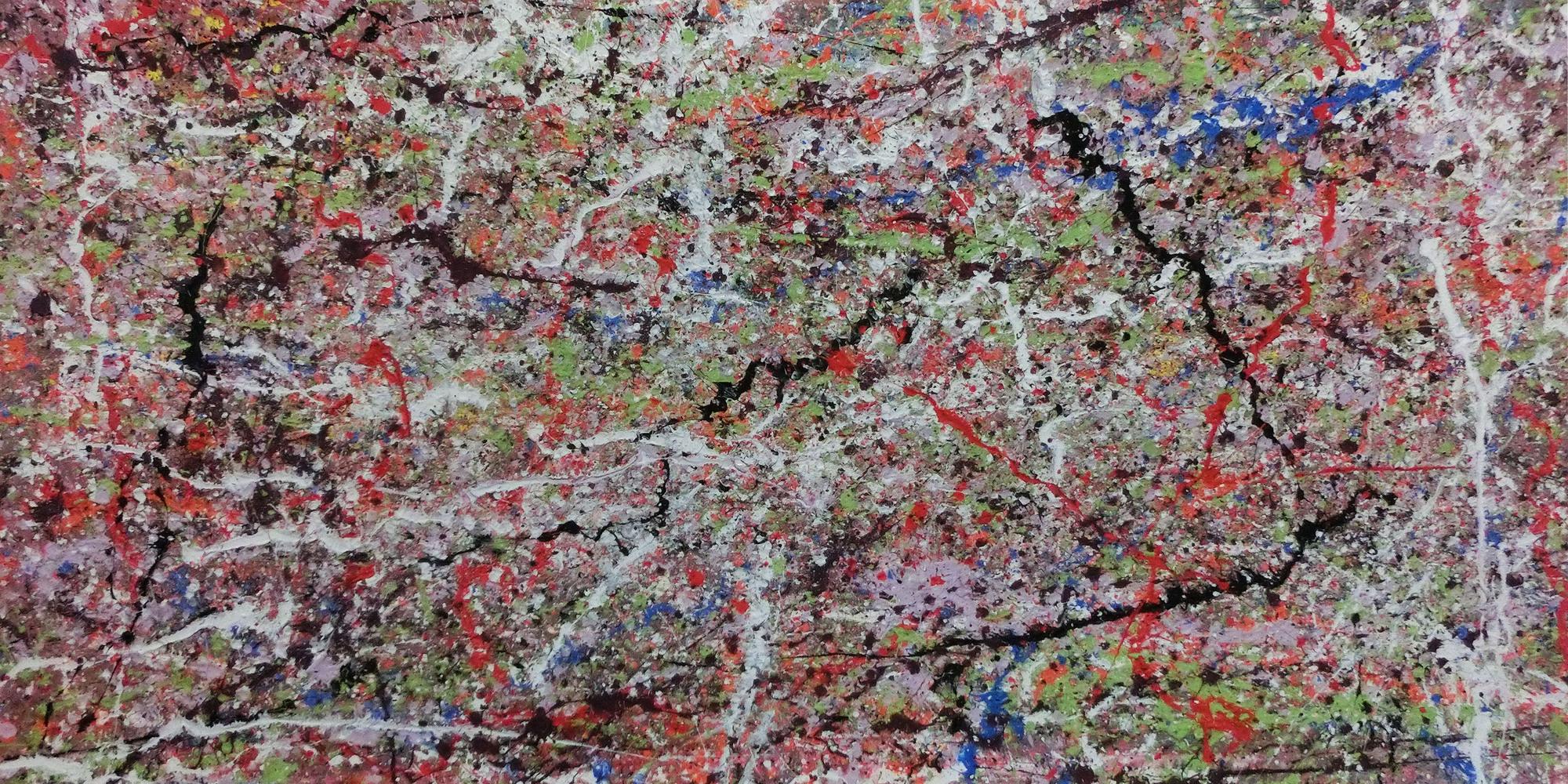 Abstraktes Acrylbild bunt modern spashart