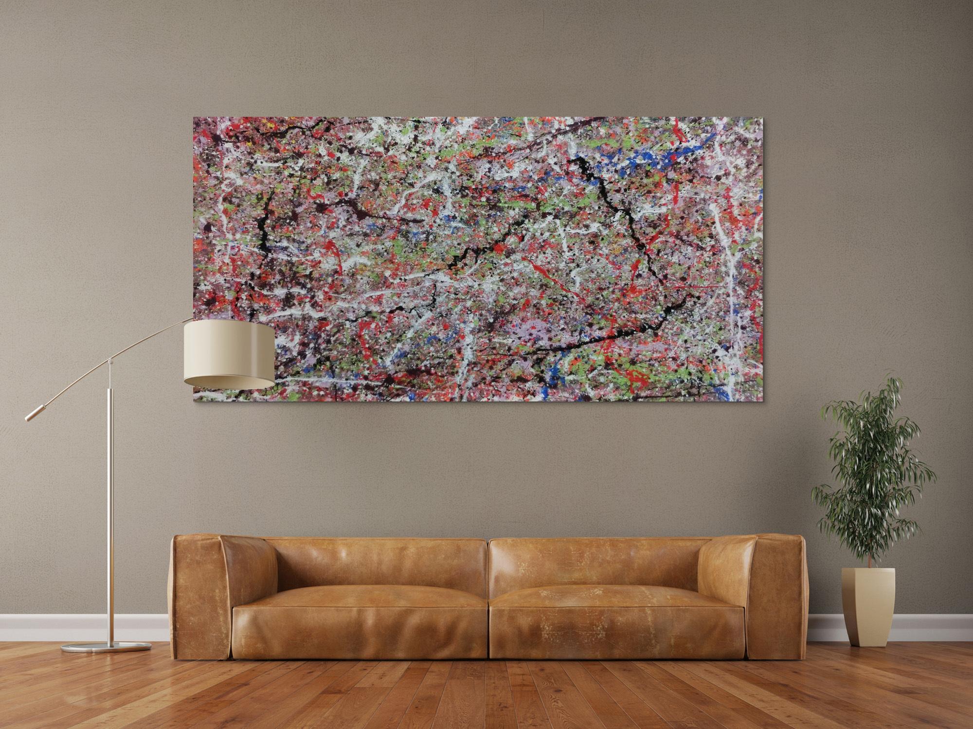 Abstraktes Acrylbild bunt modern spashart