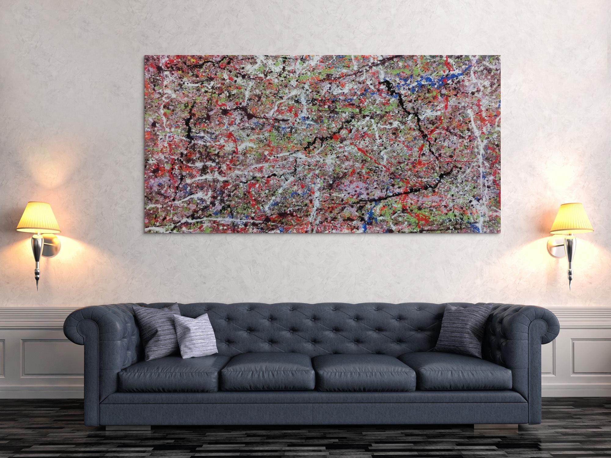 Abstraktes Acrylbild bunt modern spashart