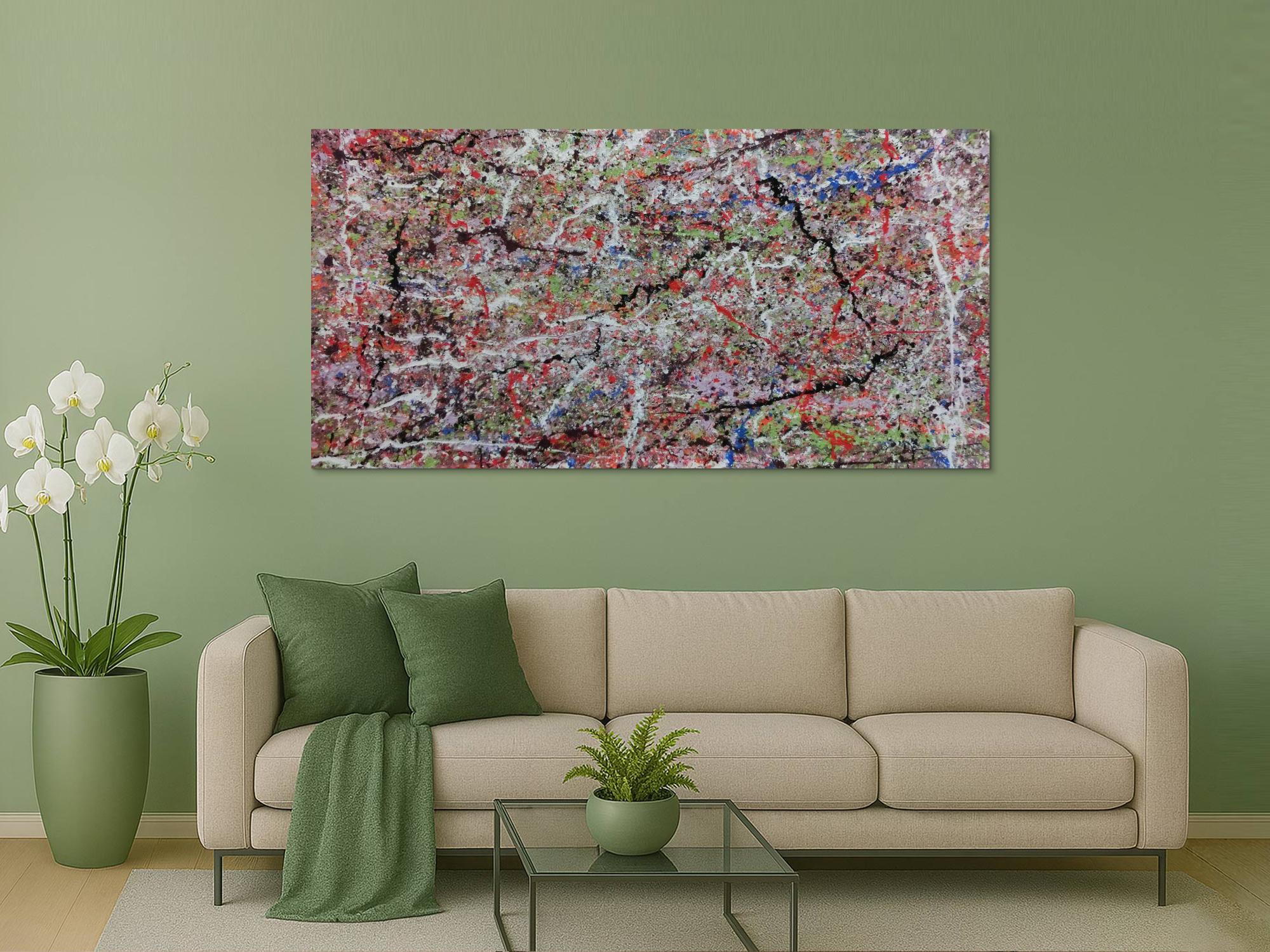 Abstraktes Acrylbild bunt modern spashart