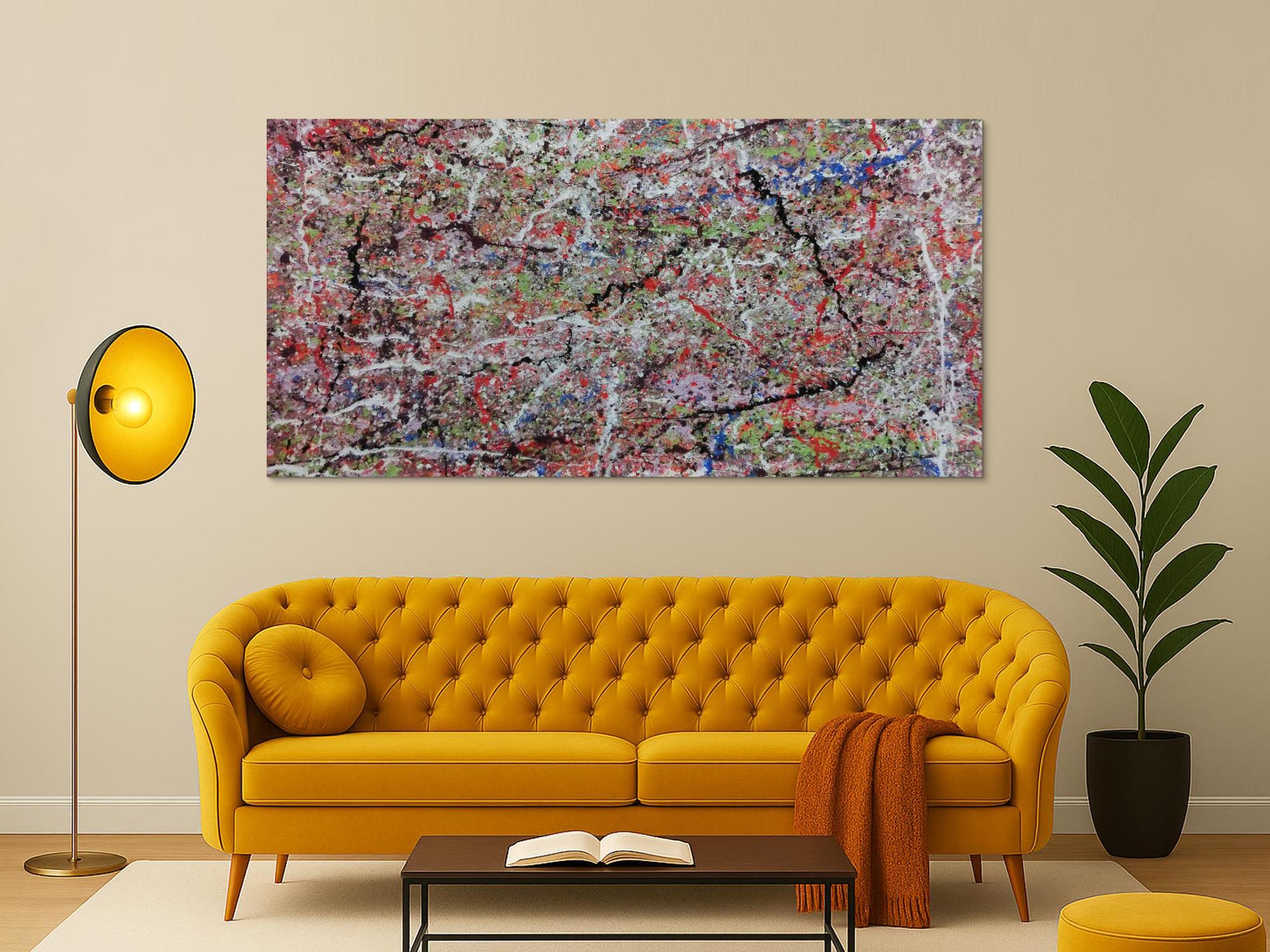 Abstraktes Acrylbild bunt modern spashart