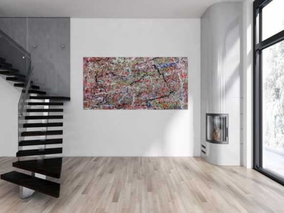 Abstraktes Acrylbild bunt modern spashart