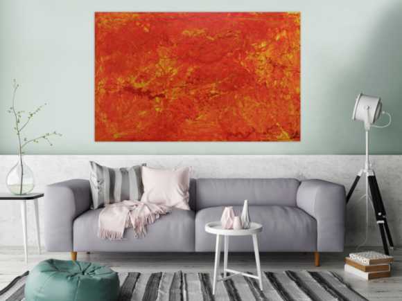 Abstraktes Acrylgemälde orange modern