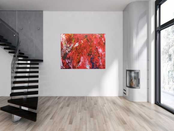 Abstraktes Acrylbild modern rot 