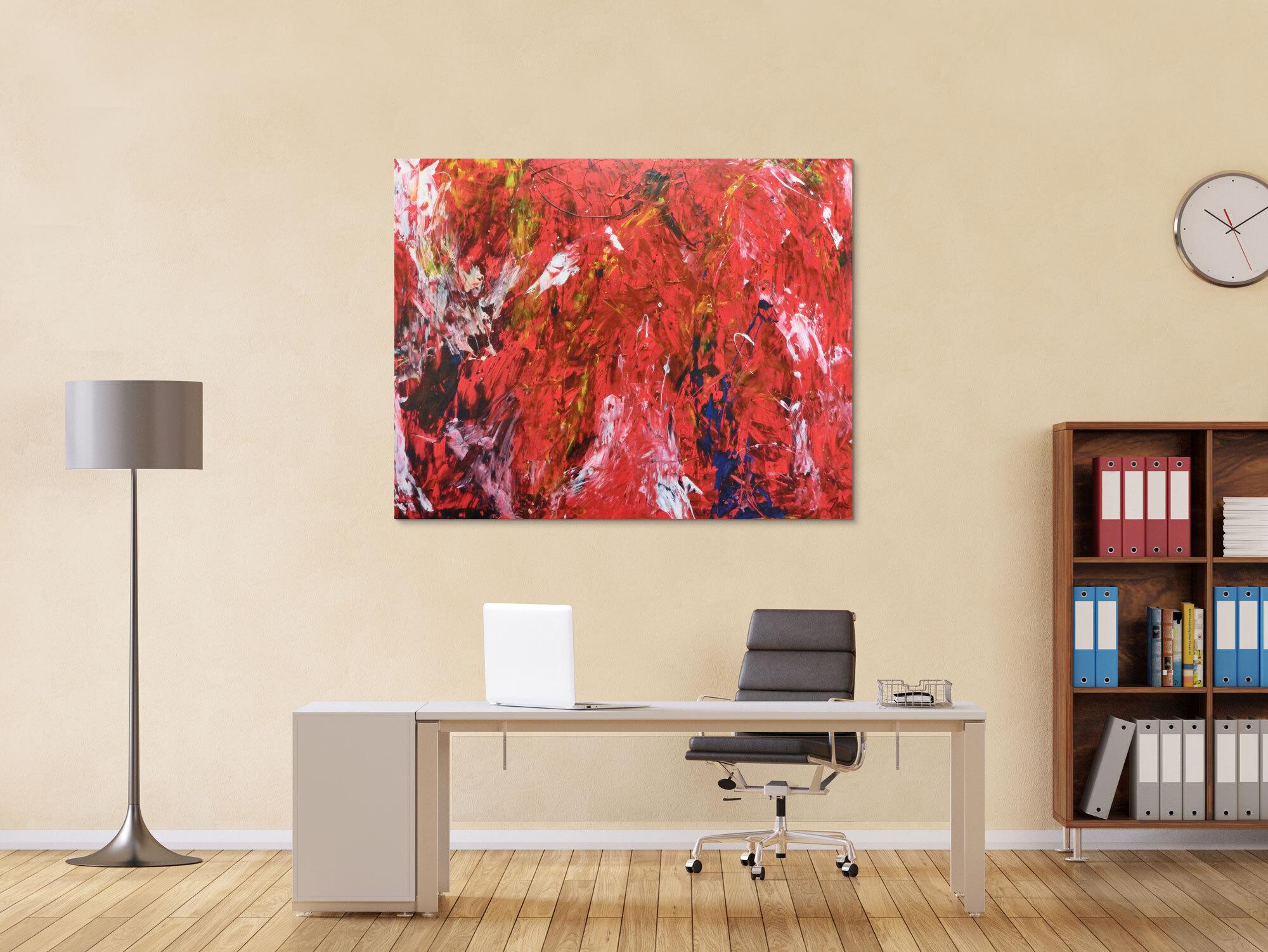 Abstraktes Acrylbild modern rot 