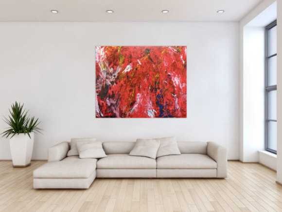 Abstraktes Acrylbild modern rot 