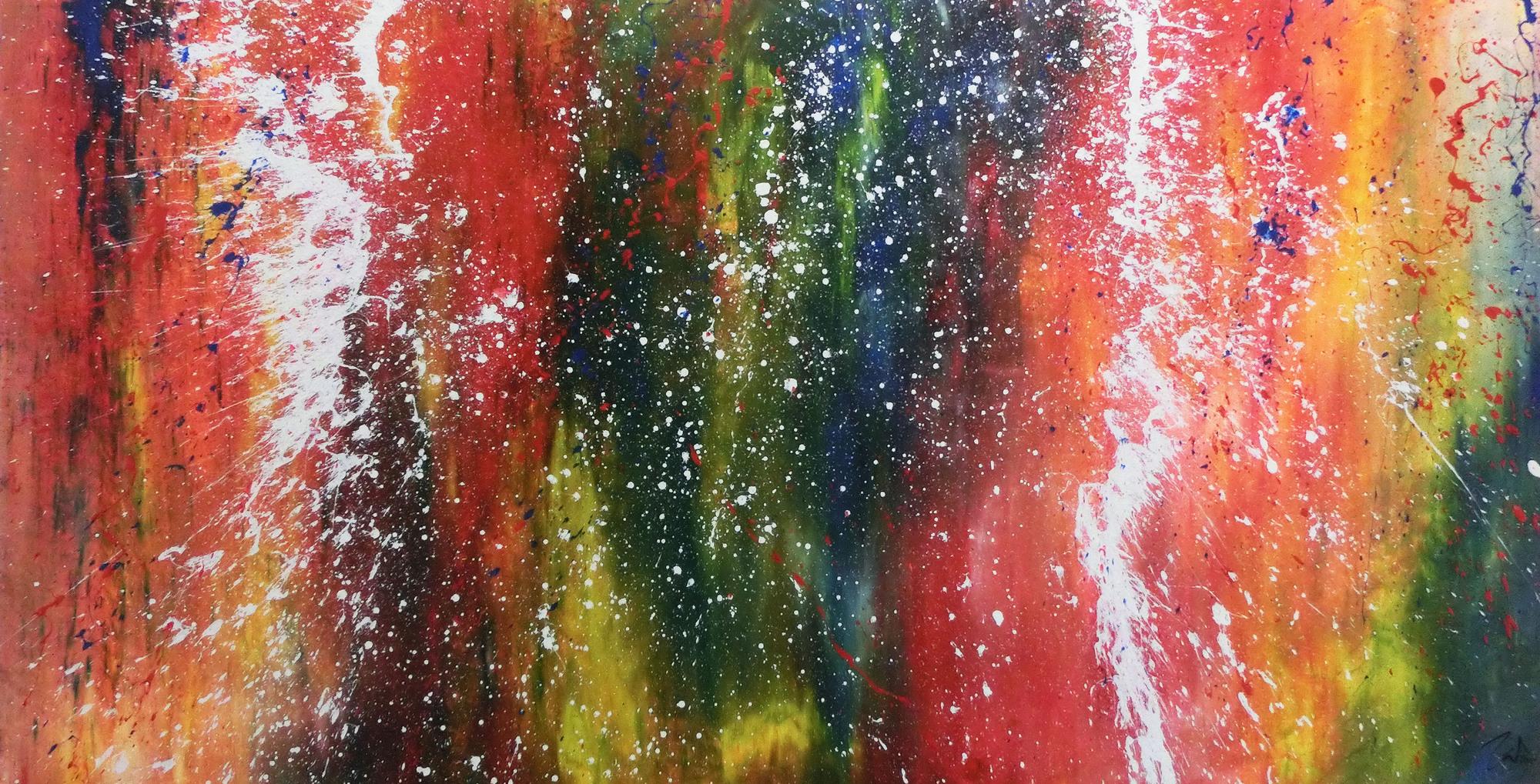 Buntes abstraltes Acrylbild modern viele Farben