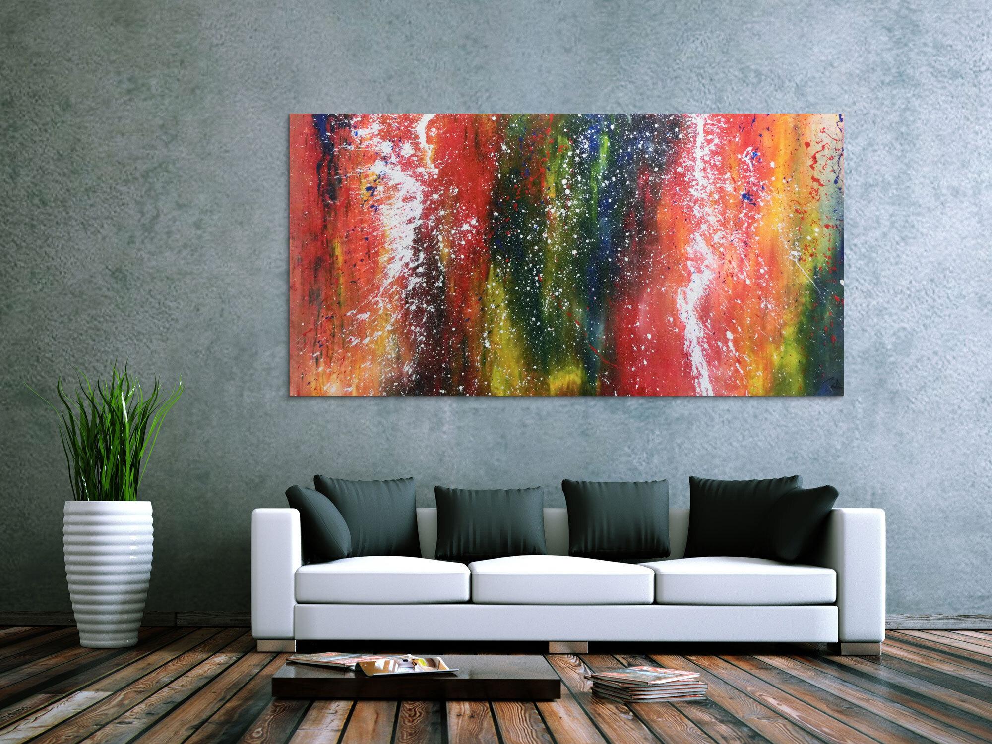 Buntes abstraltes Acrylbild modern viele Farben