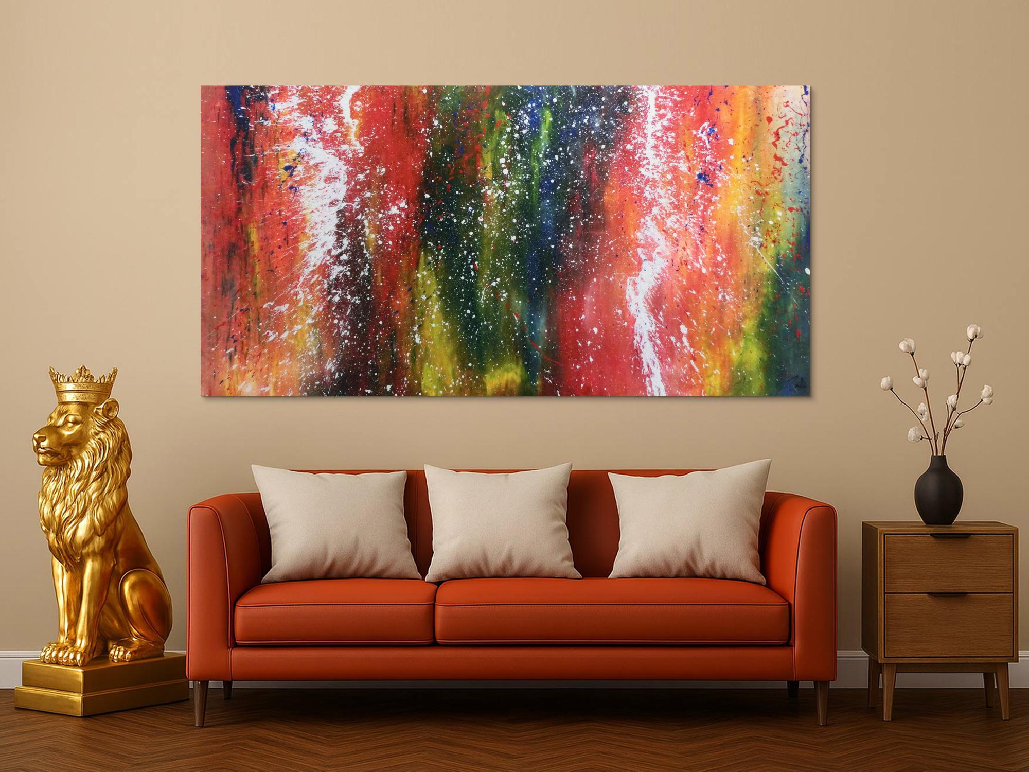 Buntes abstraltes Acrylbild modern viele Farben